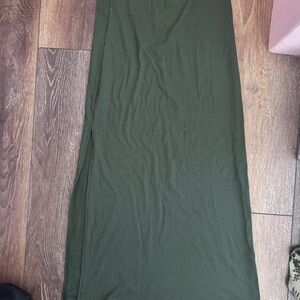 American Eagle Outfitters Dark Green Maxi Skirt With Slit in the front